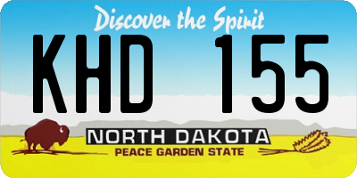 ND license plate KHD155