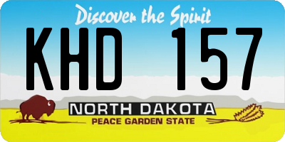 ND license plate KHD157