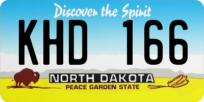ND license plate KHD166