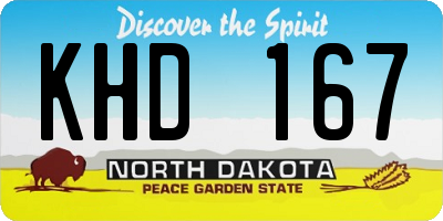 ND license plate KHD167