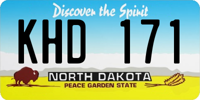 ND license plate KHD171