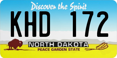 ND license plate KHD172