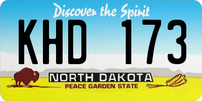ND license plate KHD173