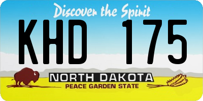 ND license plate KHD175