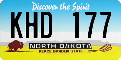 ND license plate KHD177