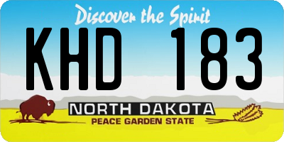 ND license plate KHD183