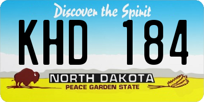 ND license plate KHD184