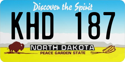 ND license plate KHD187