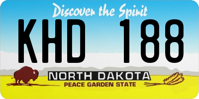 ND license plate KHD188