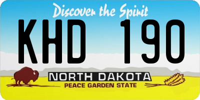 ND license plate KHD190