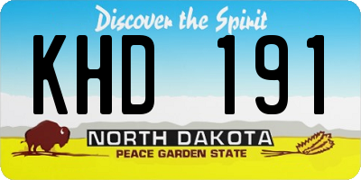 ND license plate KHD191