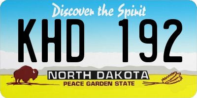 ND license plate KHD192