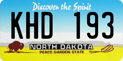 ND license plate KHD193