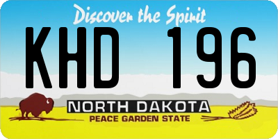 ND license plate KHD196