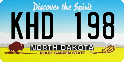 ND license plate KHD198