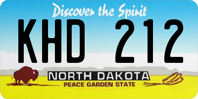 ND license plate KHD212