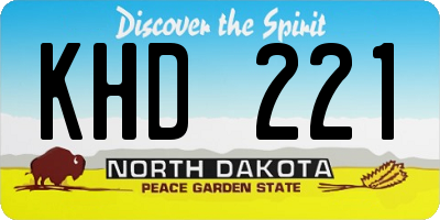ND license plate KHD221
