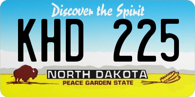 ND license plate KHD225
