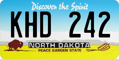 ND license plate KHD242