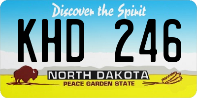 ND license plate KHD246