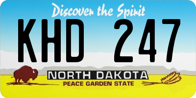 ND license plate KHD247