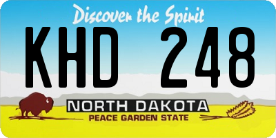 ND license plate KHD248