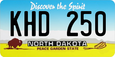 ND license plate KHD250