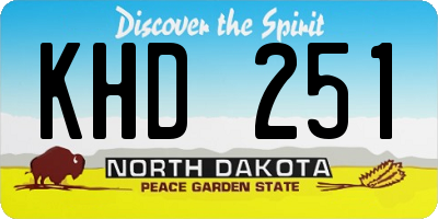 ND license plate KHD251