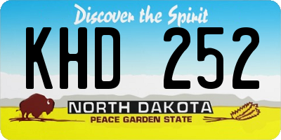 ND license plate KHD252