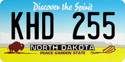 ND license plate KHD255