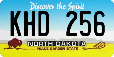 ND license plate KHD256
