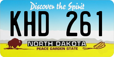 ND license plate KHD261