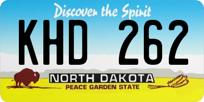 ND license plate KHD262