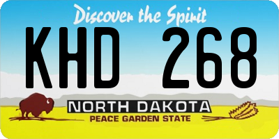 ND license plate KHD268