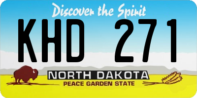 ND license plate KHD271