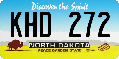 ND license plate KHD272