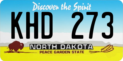 ND license plate KHD273