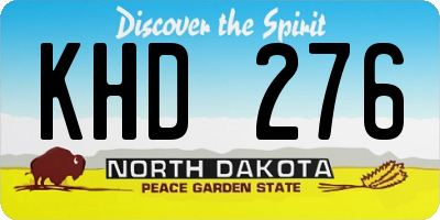 ND license plate KHD276
