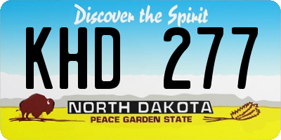 ND license plate KHD277