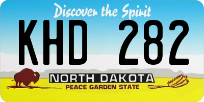 ND license plate KHD282