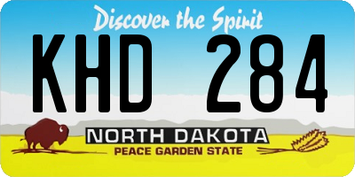 ND license plate KHD284