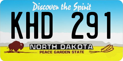 ND license plate KHD291