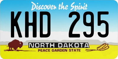 ND license plate KHD295