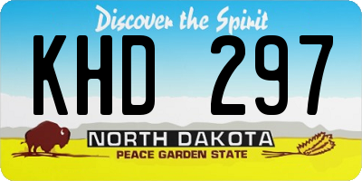 ND license plate KHD297