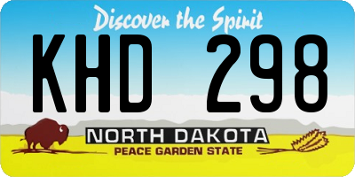 ND license plate KHD298