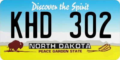 ND license plate KHD302