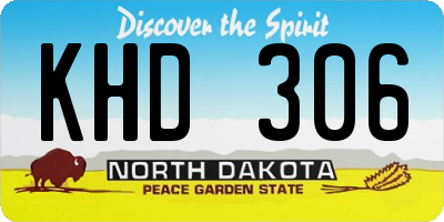 ND license plate KHD306