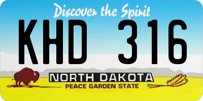 ND license plate KHD316
