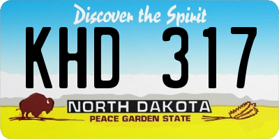 ND license plate KHD317