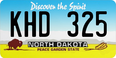 ND license plate KHD325